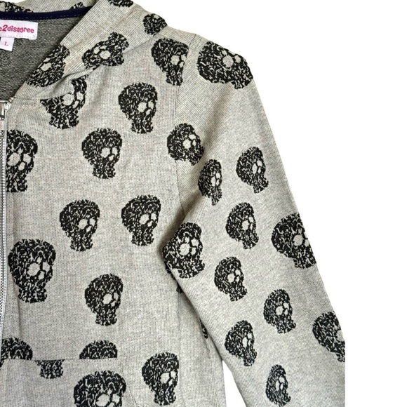 AGREE2DISAGREE • Hoodie Zip-Up Skull Sweatshirt Jacket - Picture 2 of 7